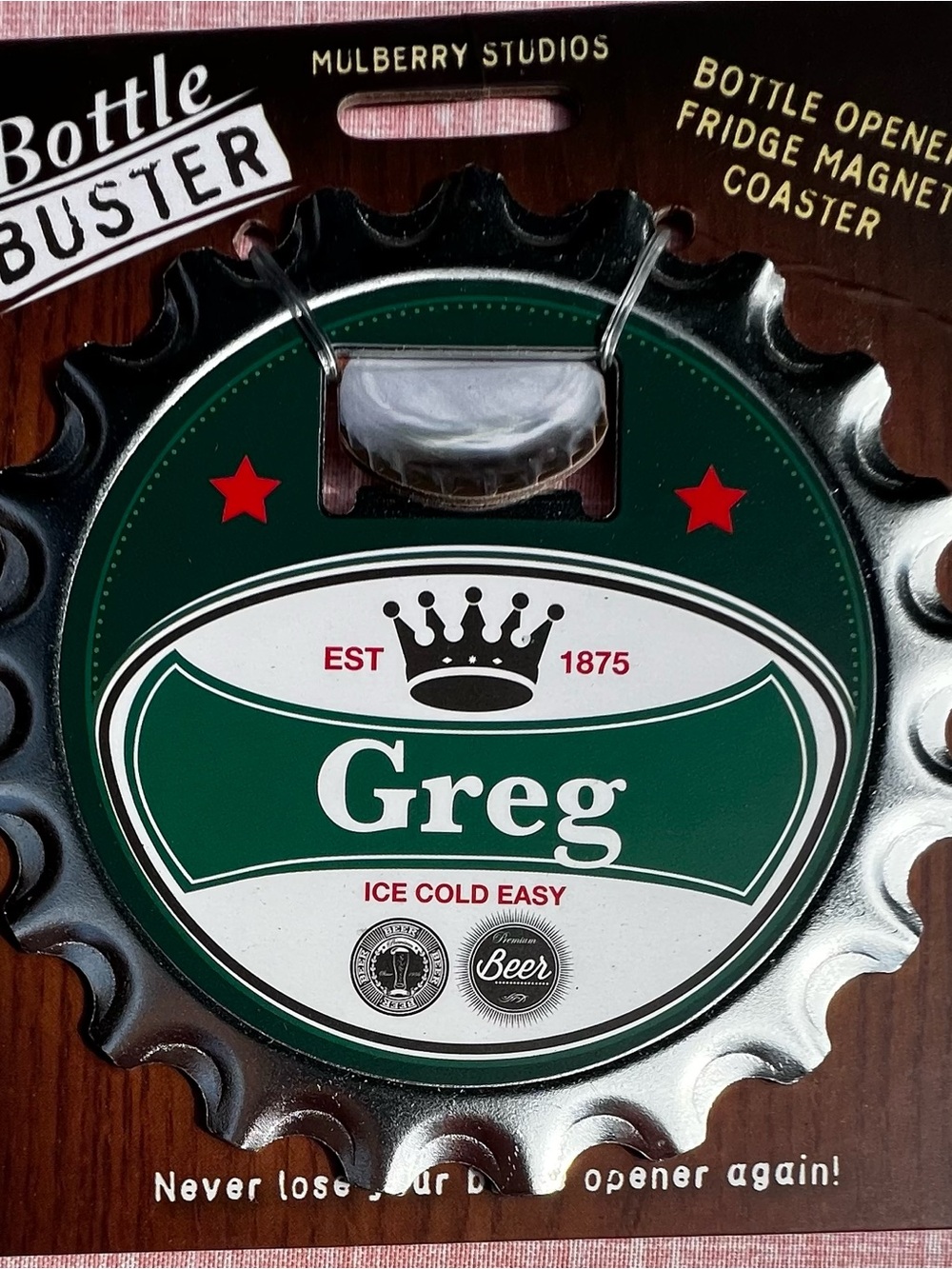 Bottle Opener Fridge Magnet Coaster - Green